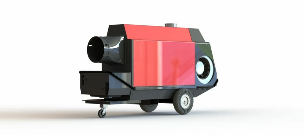 Mobiler Lufterhitzer Grafik rot