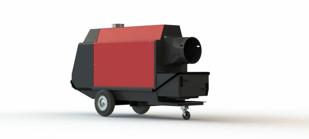 Mobiler Warmlufterzeuger rot