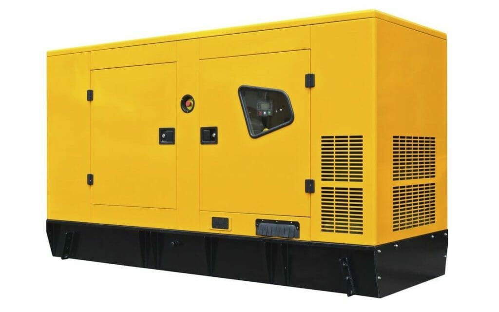 Großes gelbes Notstromaggregat Diesel zum Mieten
