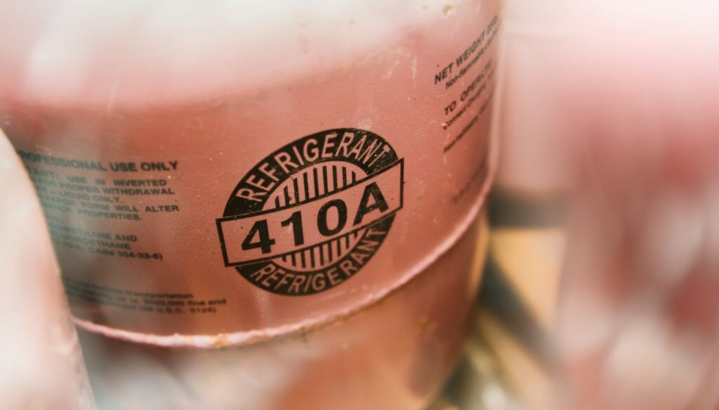 Kältemittel 410A Behälter in Kühlgerät