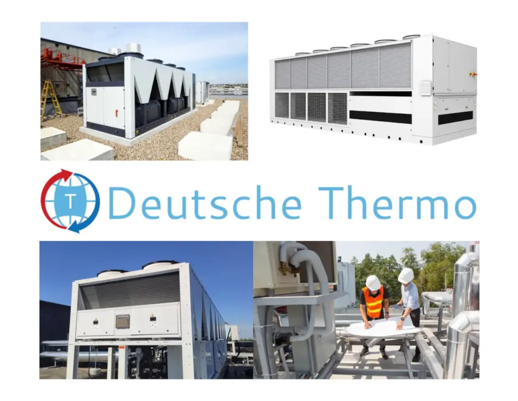 Deutsche Thermo Markenlogo mit vier verschiedenen Kaltwassersaetzen