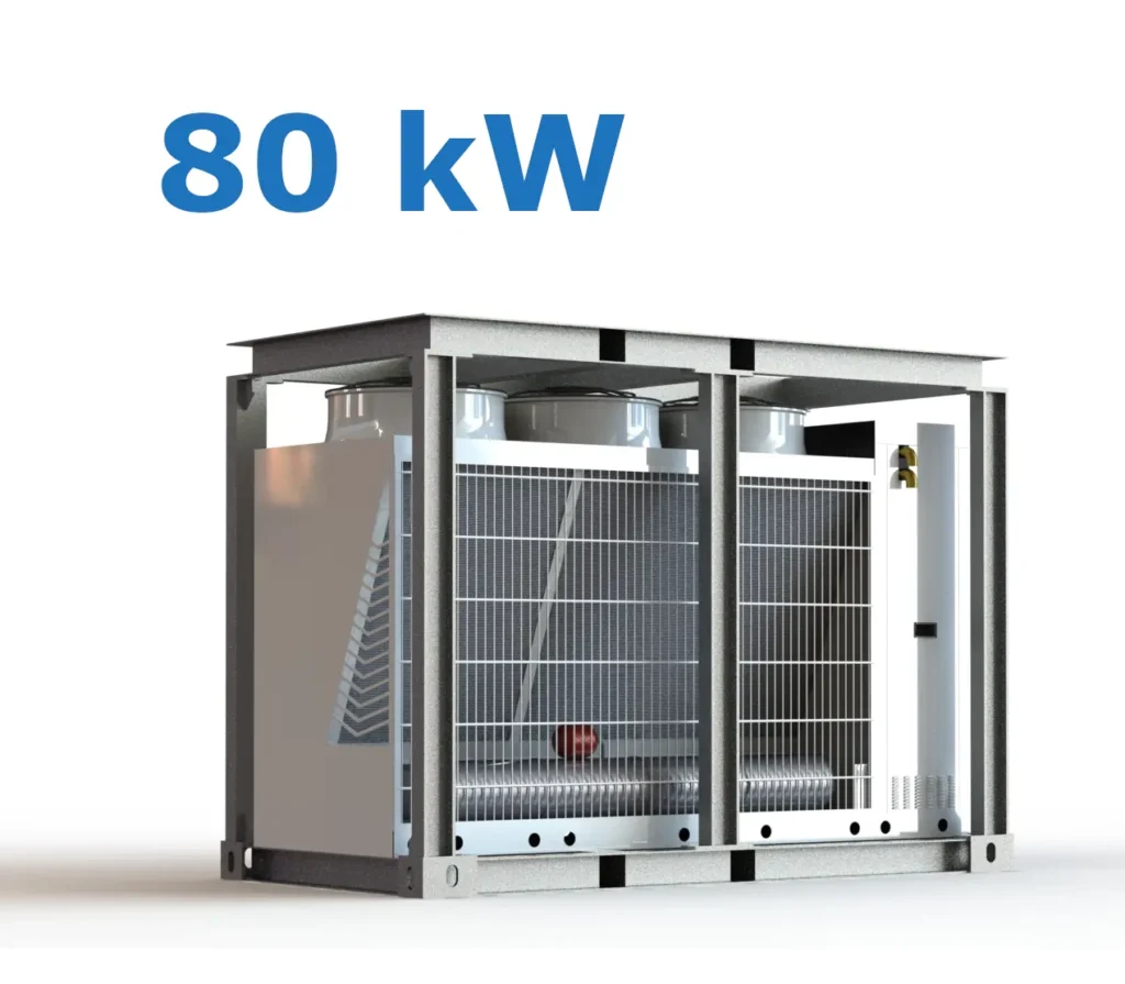 Render 80 kW Kaltwassersatz Beispiel in Transportrahmen