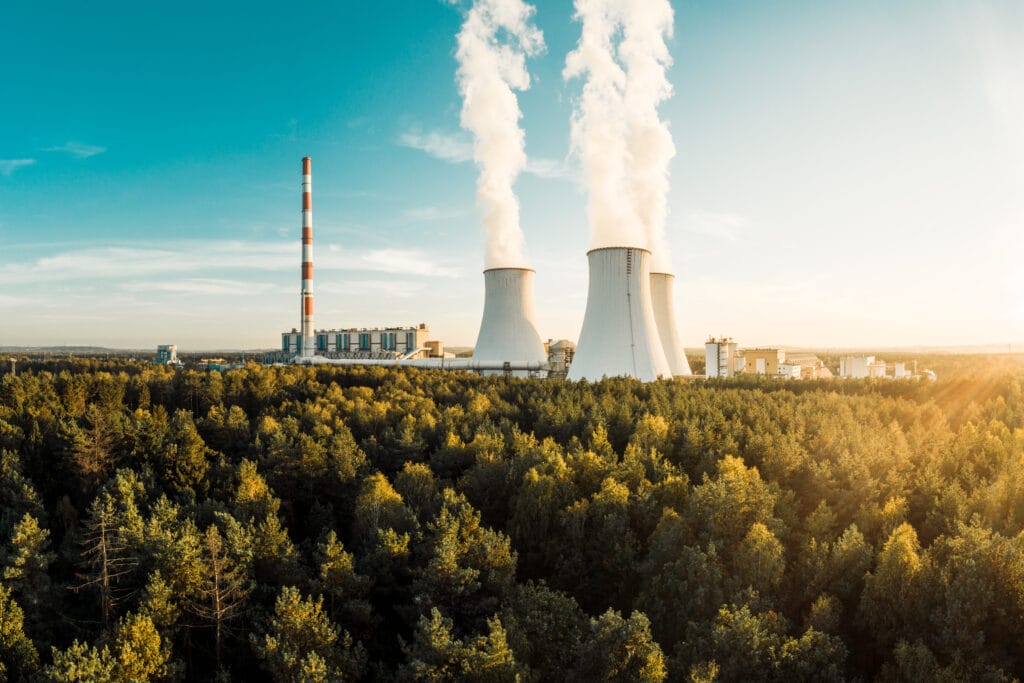 Kühlturm als Wärmetauscher im Kraftwerk