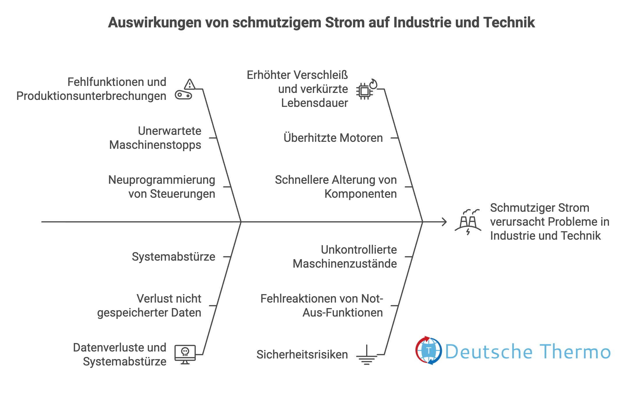 Schema zeigt Folgen von schmutzigem Strom