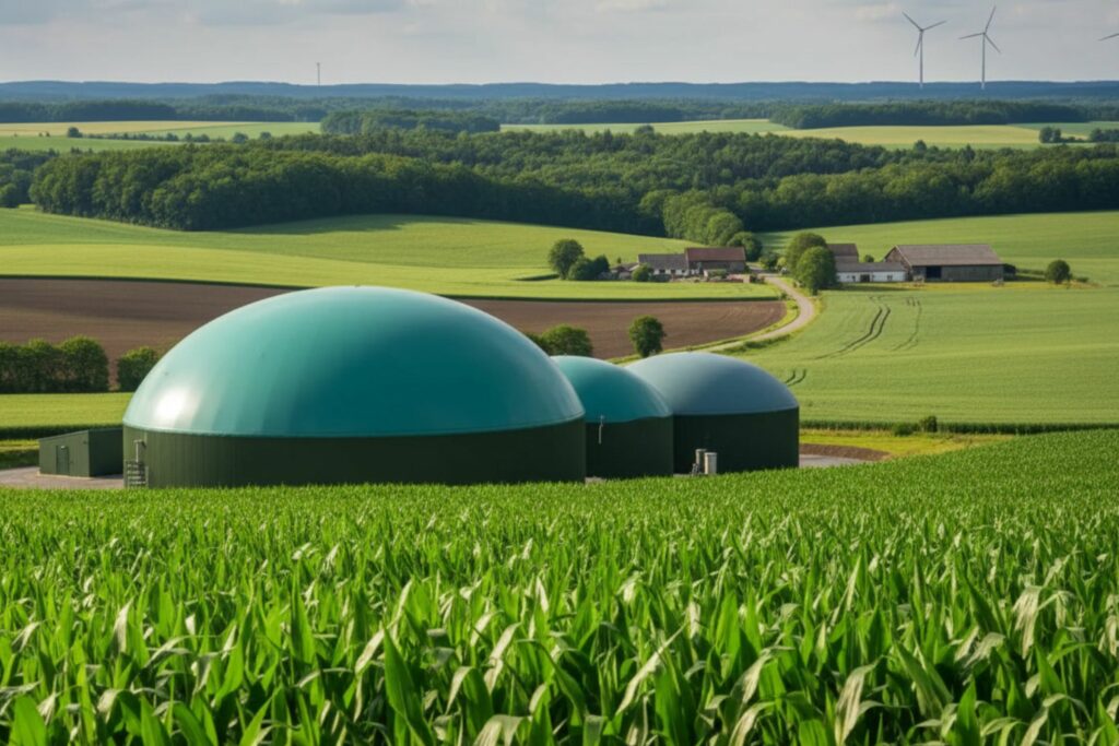 Fermenterheizung für Biogasanlage im Grünen